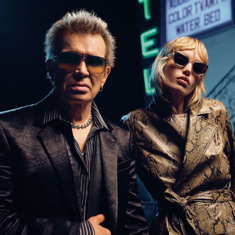 Billy Idol and Staz Lindes wearing The Great Frog sunglasses