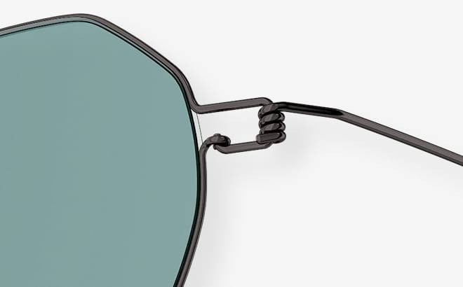 Detail of a LINDBERG sun titanium frame