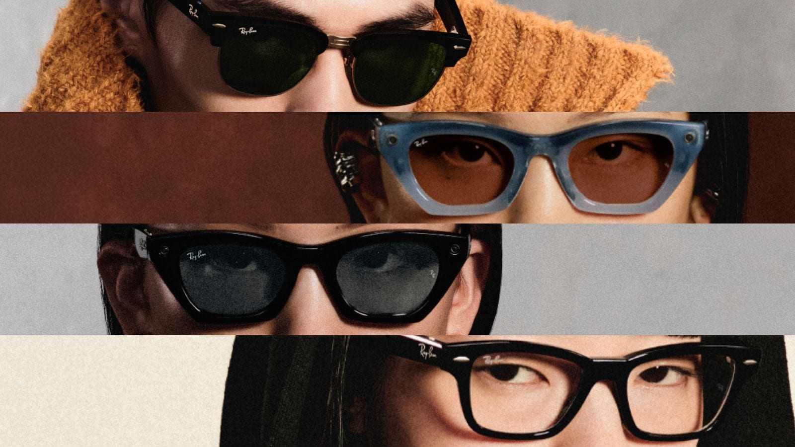 People wearing Ray-Ban Meta AI glasses in different styles