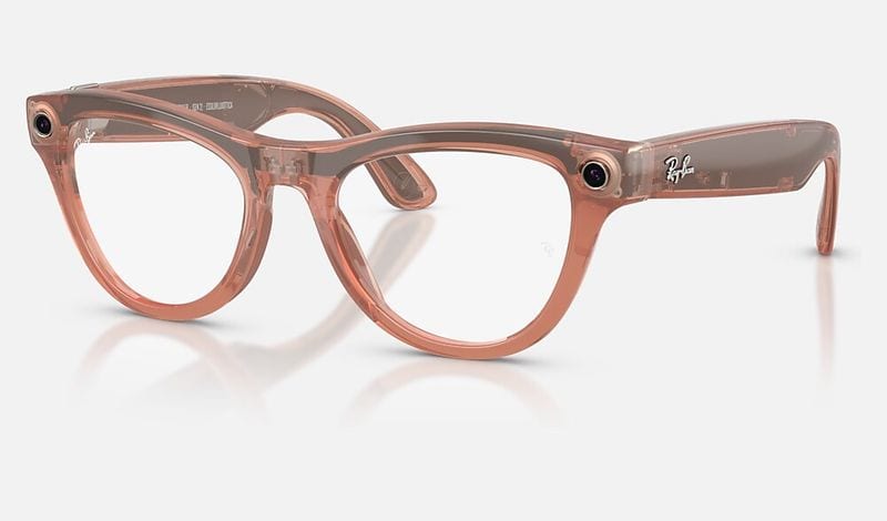 Ray-Ban Meta Skyler (Gen 2) in Shiny Peach, Clear/Brown