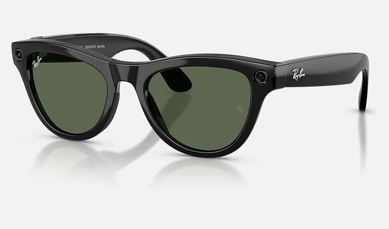 Ray-Ban Meta Skyler (Gen 2) in Shiny Black, G-15 Green