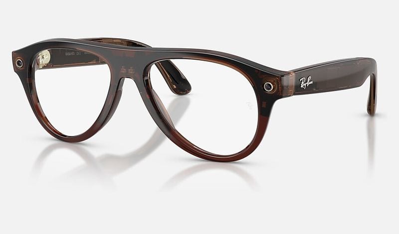 Ray-Ban Meta Aviator (Gen 3) in Transparent Umber, Clear/Jade