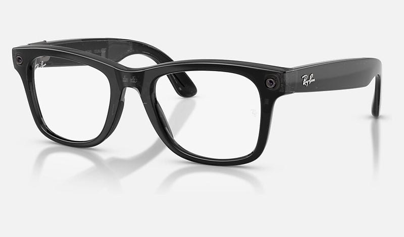 Ray-Ban Meta Wayfarer (Gen 3) in Transparent Black, Clear/Aquamarine