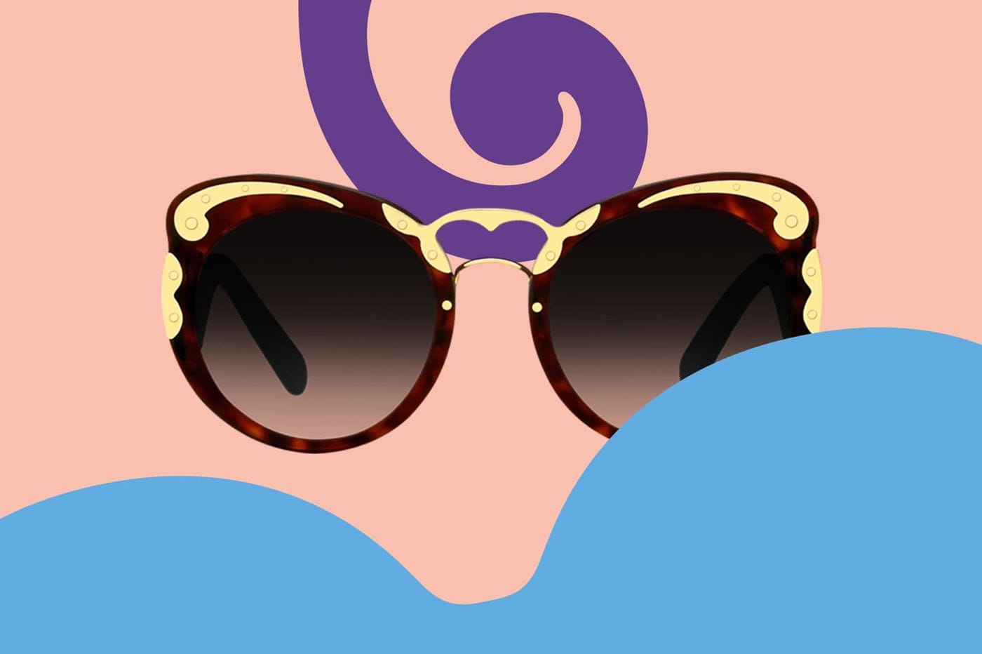 An illustration of Prada Minimal Baroque sunglasses
