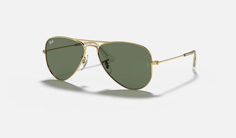 Ray-Ban Aviator Kids RJ9506S in Arista Gold, Dark Green