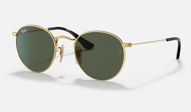 Ray-Ban Round Kids RJ9547S in Arista Gold, Dark Green