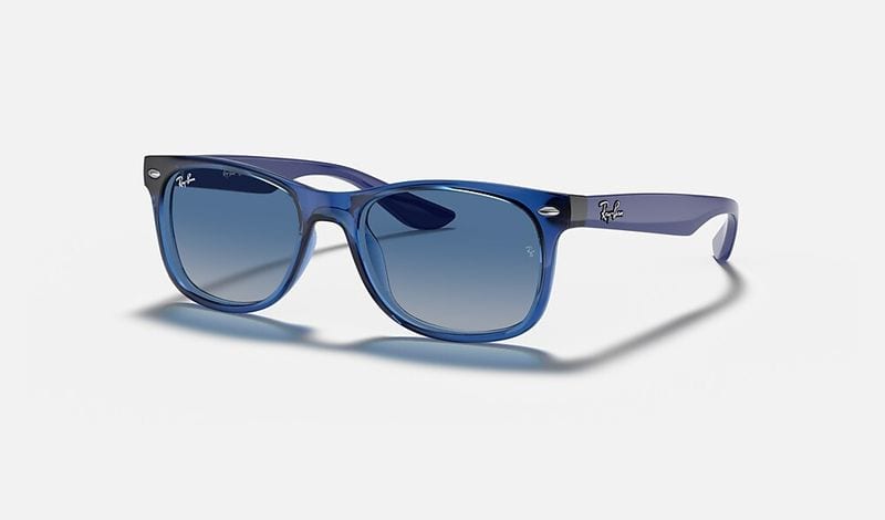 Ray-Ban New Wayfarer Kids RJ9052S in Transparent Blue, Grey