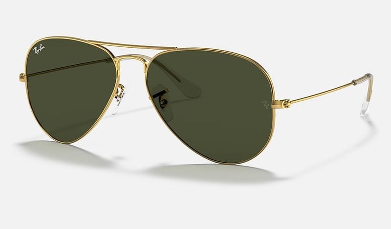 Ray-Ban Aviator Classic in gold with green lenses