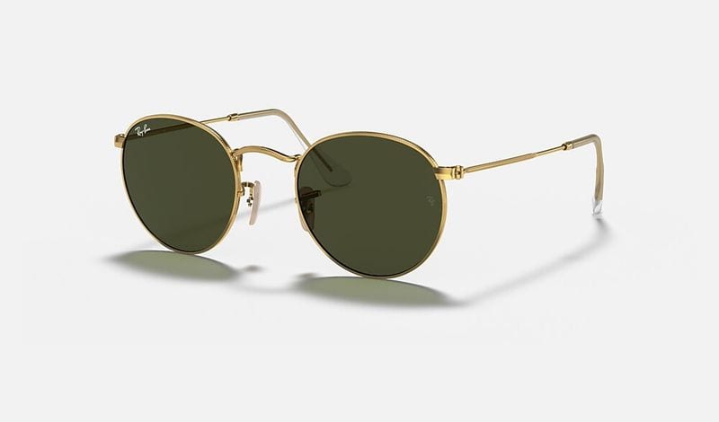 Ray-Ban Round Metal RB3447 in Arista Gold, G-15 Green