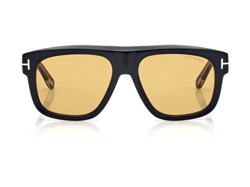 Tom Ford Icon Geometric Sunglasses in shiny black / brown
