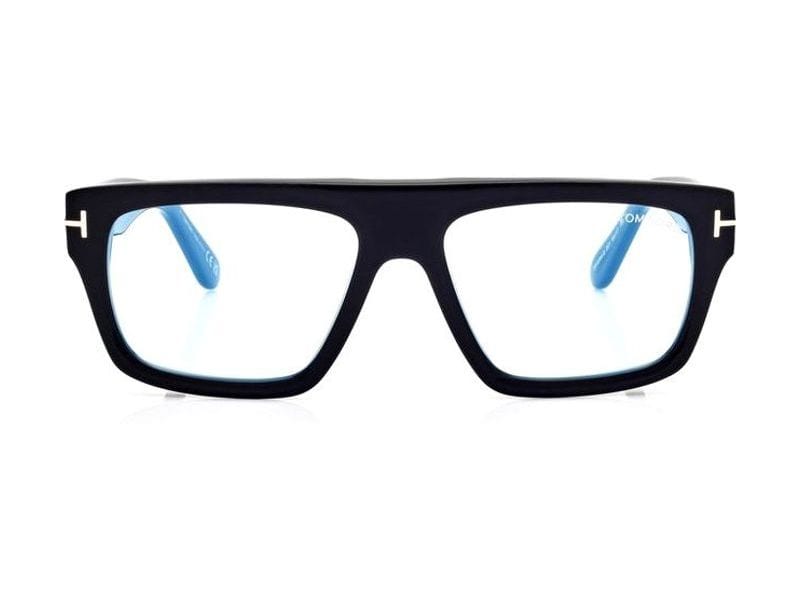 Tom Ford Blue Block Rectangular Opticals in black