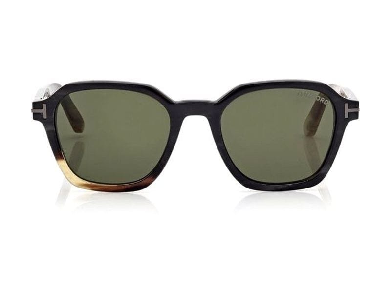 Tom Ford Geometric Horn Sunglasses in dark brown