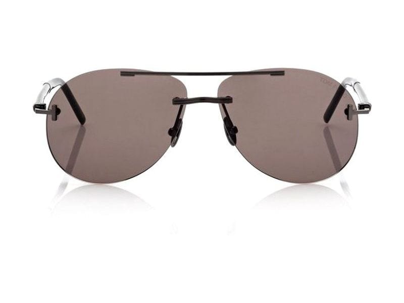 Tom Ford Navigator Titanium Sunglasses in gunmetal