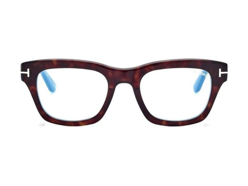 Tom Ford Blue Block Rectangular Opticals in dark havana