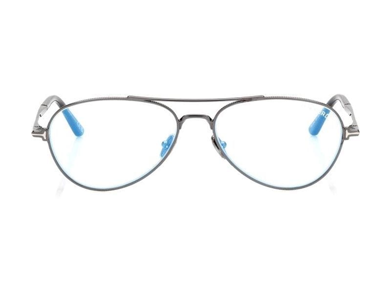 Tom Ford Blue Block Pilot Opticals in gunmetal