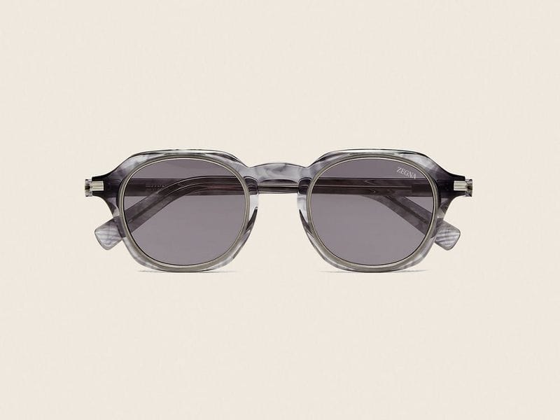 Zegna Acetate and Titanium sunglasses in Transparent Grey