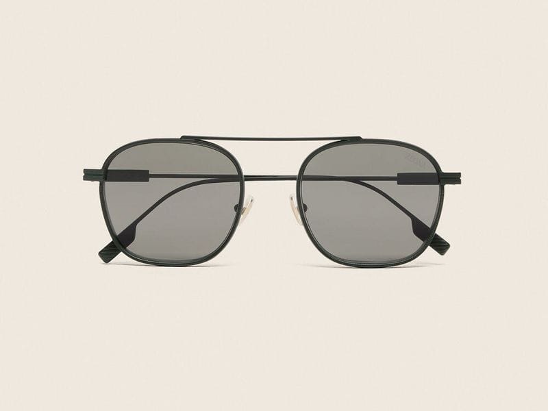 Zegna Orizzonte I Metal sunglasses in Dark Green