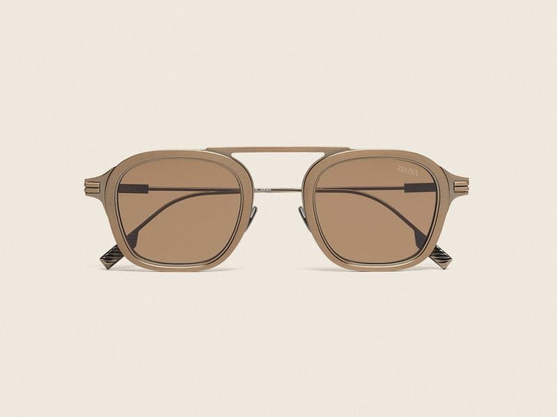 Zegna Orizzonte I Titanium sunglasses in Antique Gold