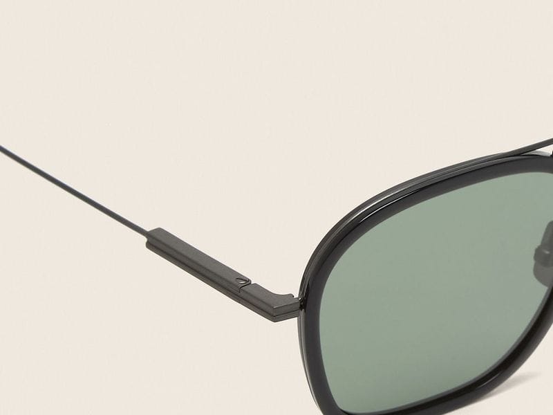 Zegna Orizzonte I Titanium sunglasses in Grey, close-up of the temple