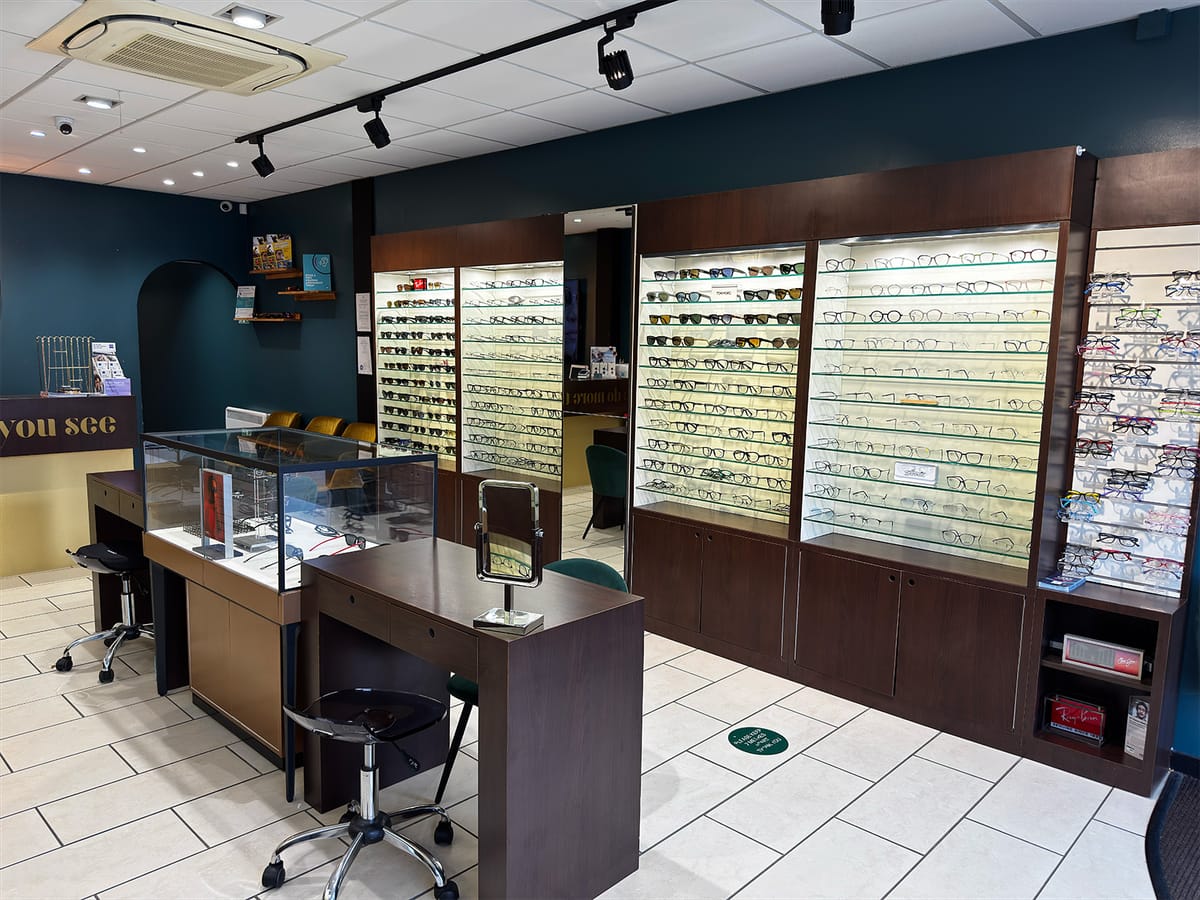 Designer glasses and sunglasses on display at EYE Opticians Barnt Green