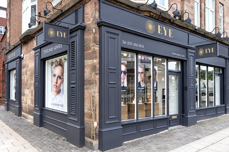EYE Opticians Edgbaston, exterior on Islington Row